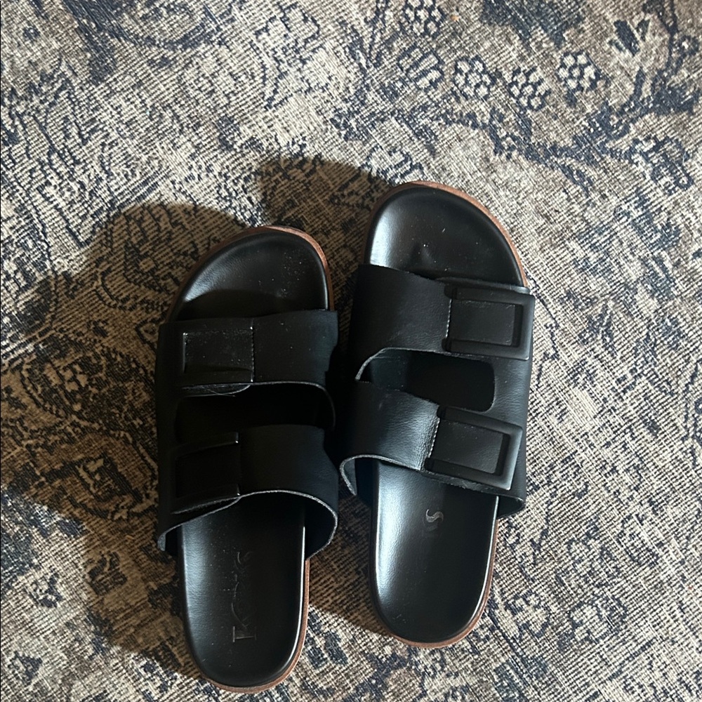 Kork-Ease Black Slide Sandals
